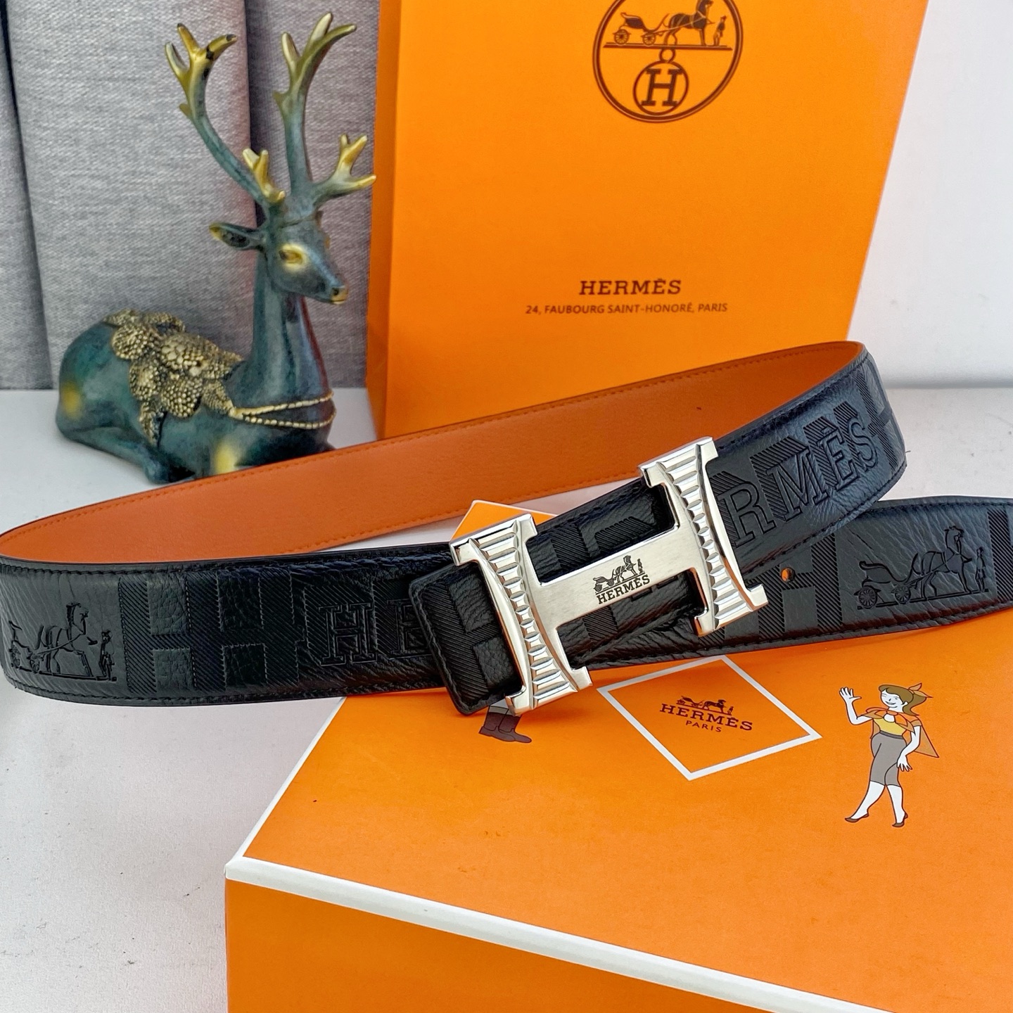 爱马仕💕 特种皮腰带系列 ，原厂五金精品不锈钢扣，手感柔软舒适 宽3.8CM。