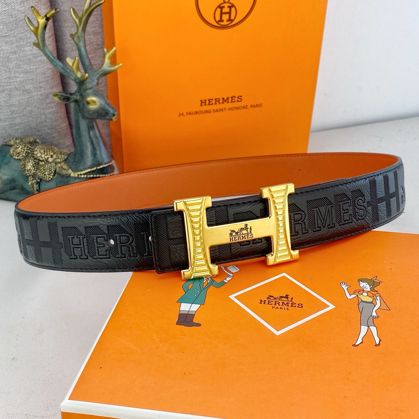 爱马仕💕 特种皮腰带系列 ，原厂五金精品不锈钢扣，手感柔软舒适 宽3.8CM。