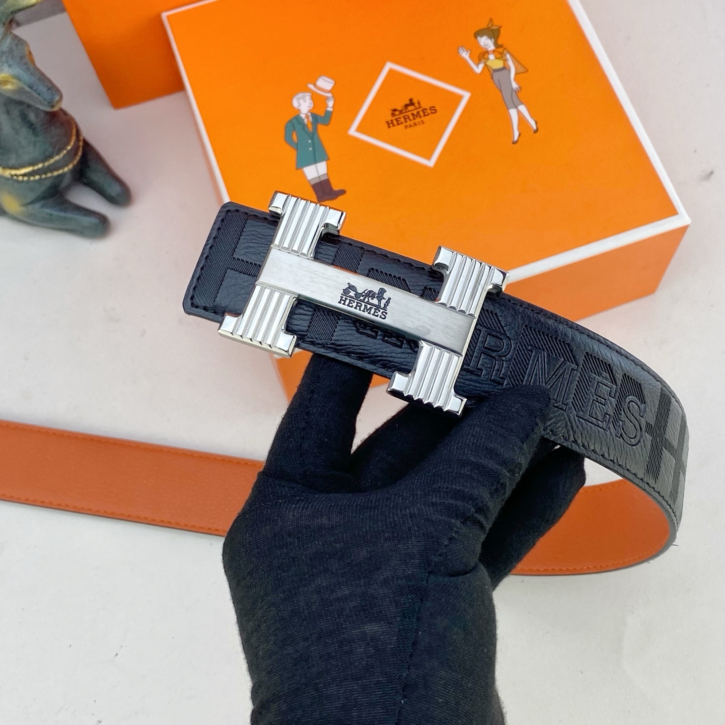 爱马仕💕 特种皮腰带系列 ，原厂五金精品不锈钢扣，手感柔软舒适 宽3.8CM。