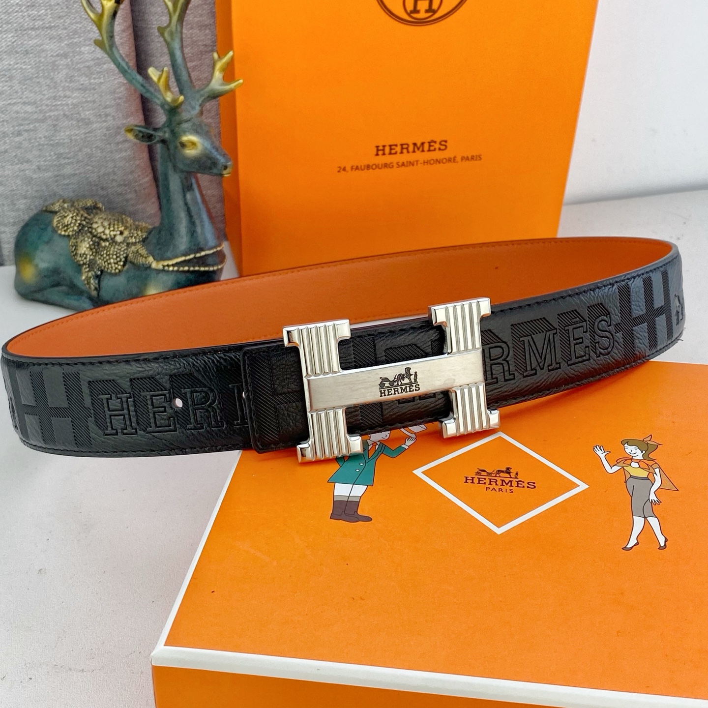 爱马仕💕 特种皮腰带系列 ，原厂五金精品不锈钢扣，手感柔软舒适 宽3.8CM。