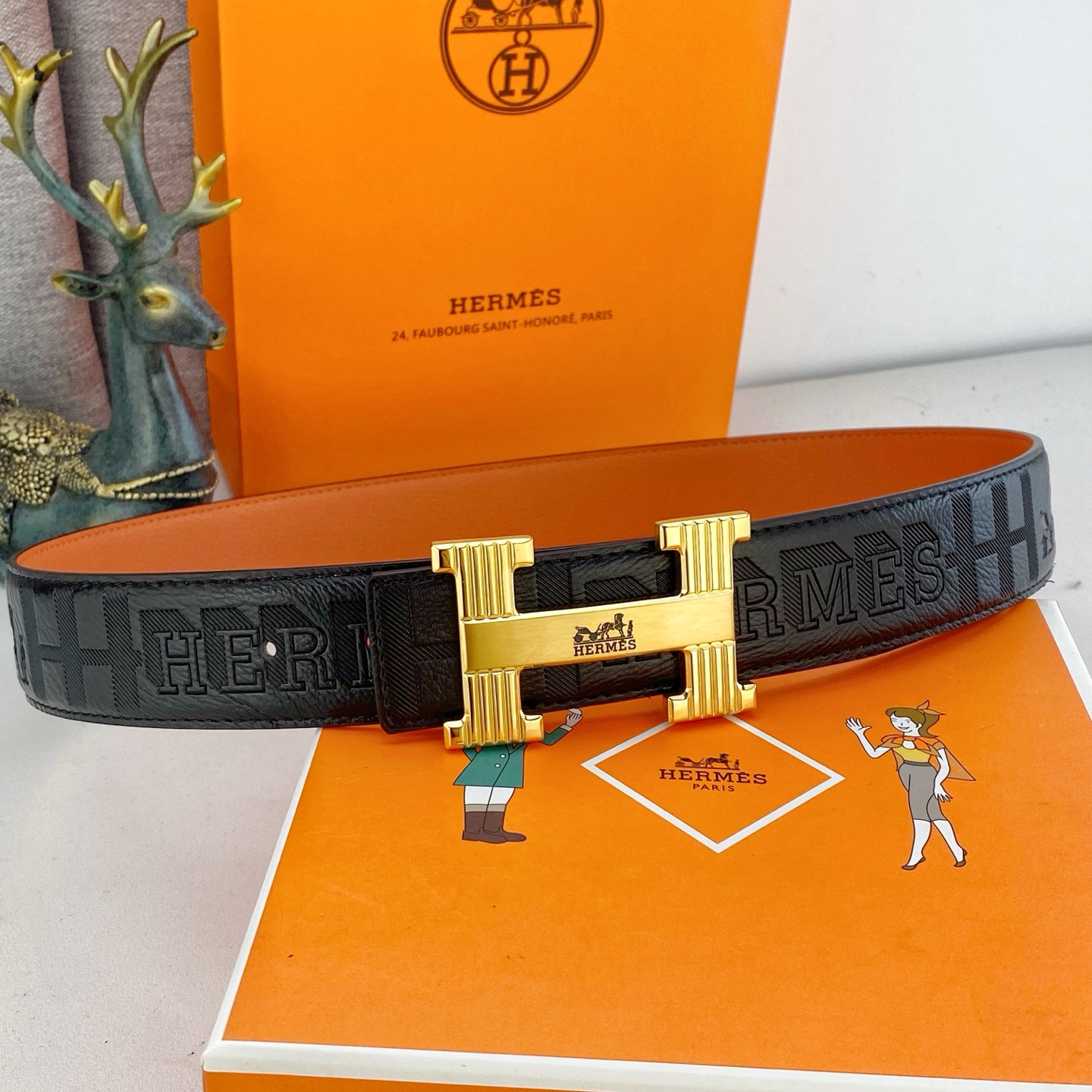 爱马仕💕 特种皮腰带系列 ，原厂五金精品不锈钢扣，手感柔软舒适 宽3.8CM。
