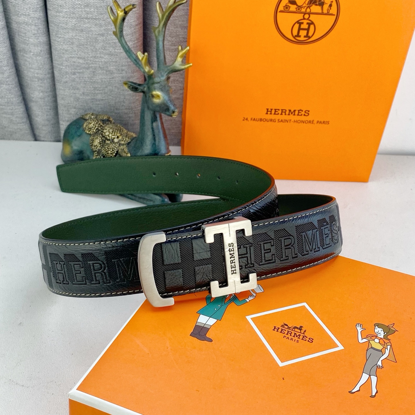 爱马仕💕 特种皮腰带系列 ，原厂五金精品不锈钢扣，手感柔软舒适 宽3.8CM。