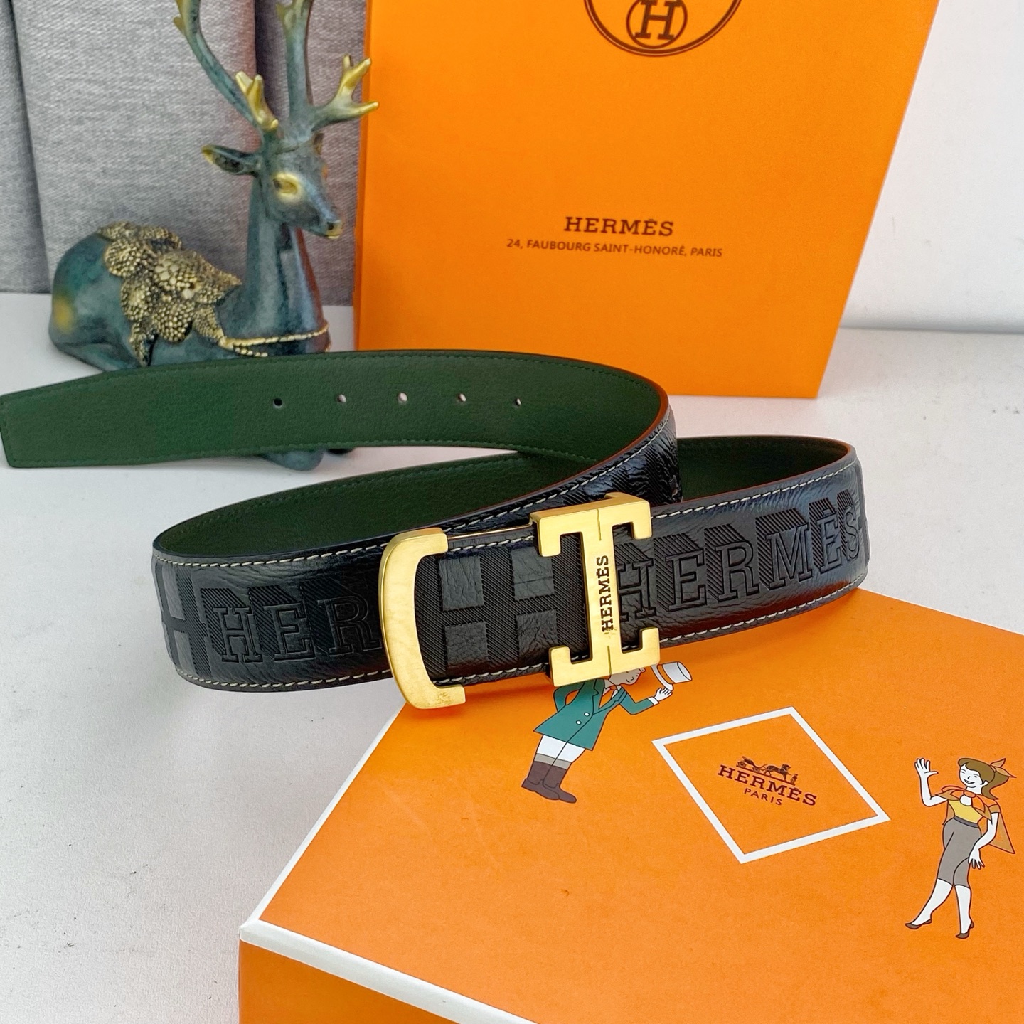 爱马仕💕 特种皮腰带系列 ，原厂五金精品不锈钢扣，手感柔软舒适 宽3.8CM。