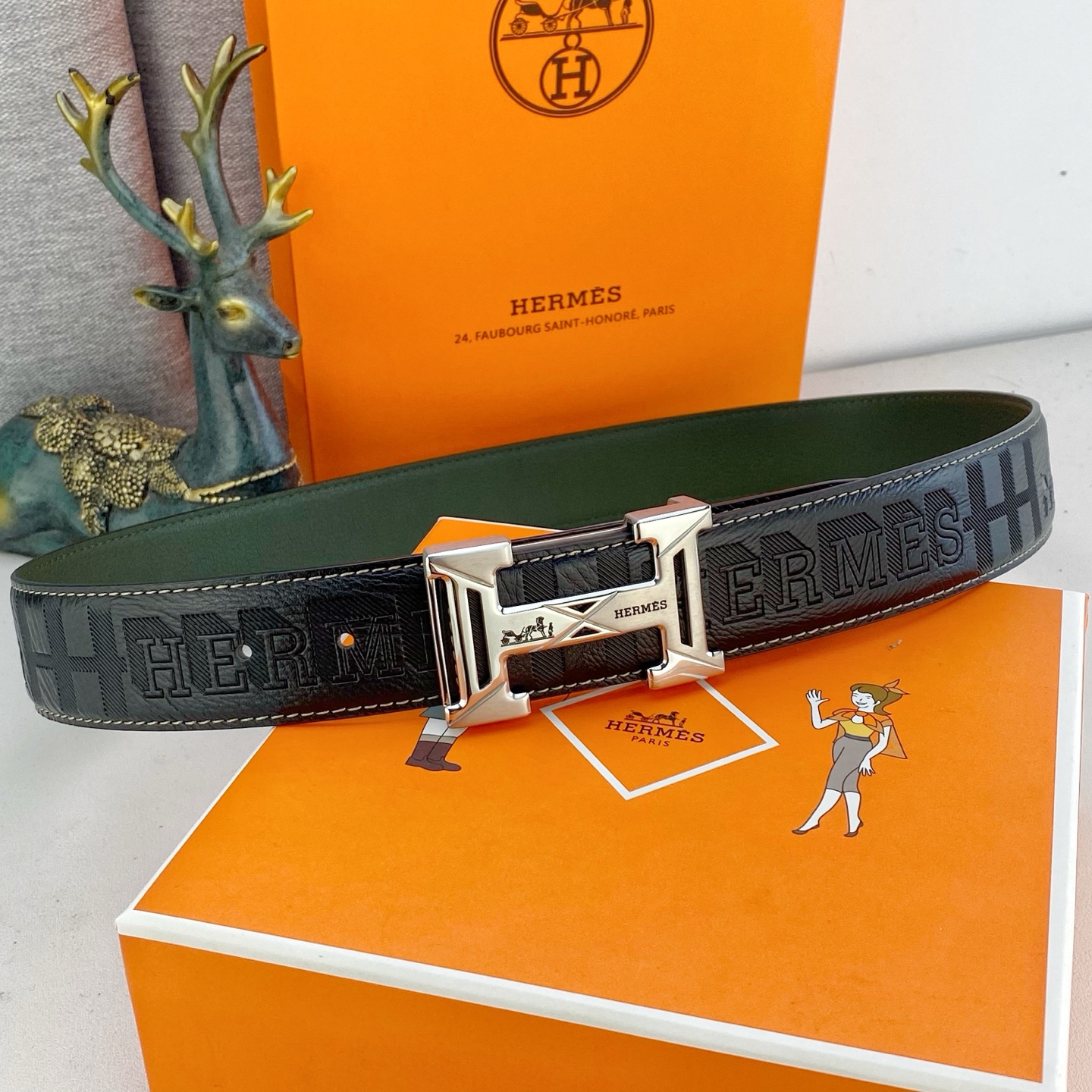 爱马仕💕 特种皮腰带系列 ，原厂五金精品不锈钢扣，手感柔软舒适 宽3.8CM。
