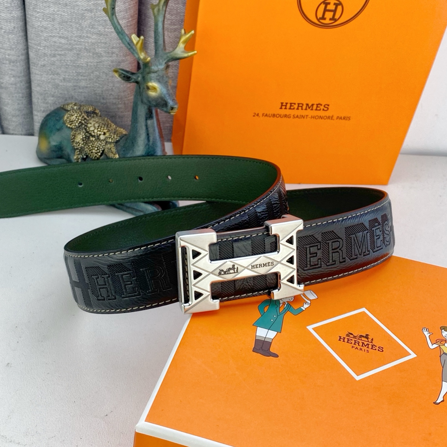 爱马仕💕 特种皮腰带系列 ，原厂五金精品不锈钢扣，手感柔软舒适 宽3.8CM。