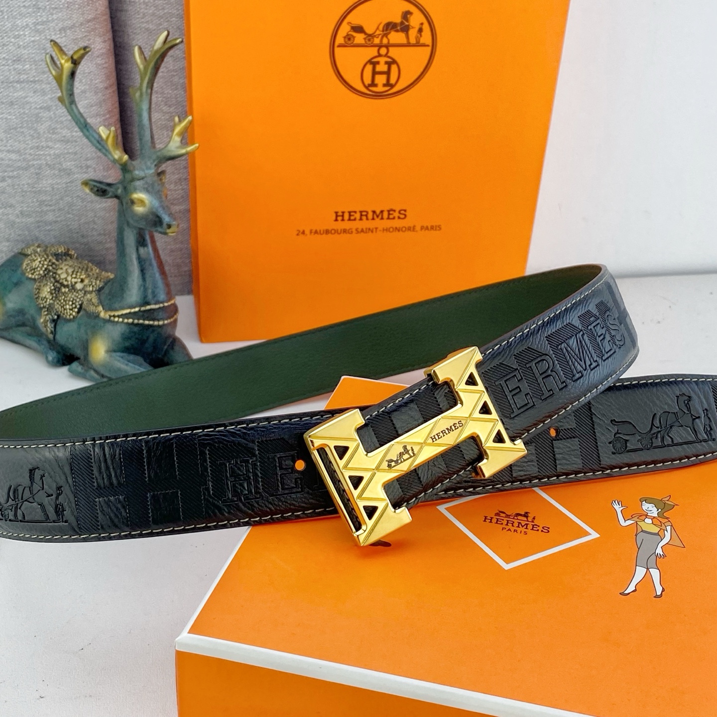 爱马仕💕 特种皮腰带系列 ，原厂五金精品不锈钢扣，手感柔软舒适 宽3.8CM。
