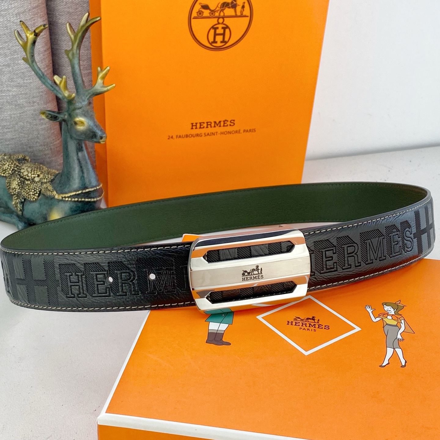 爱马仕💕 特种皮腰带系列 ，原厂五金精品不锈钢扣，手感柔软舒适 宽3.8CM。