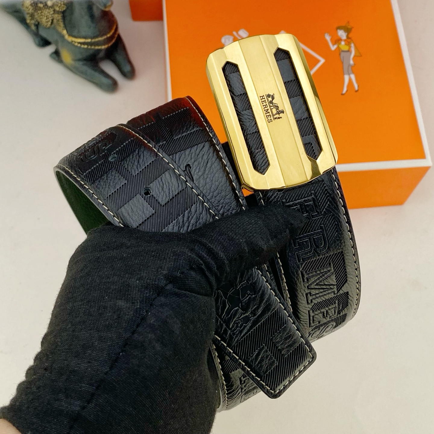 爱马仕💕 特种皮腰带系列 ，原厂五金精品不锈钢扣，手感柔软舒适 宽3.8CM。