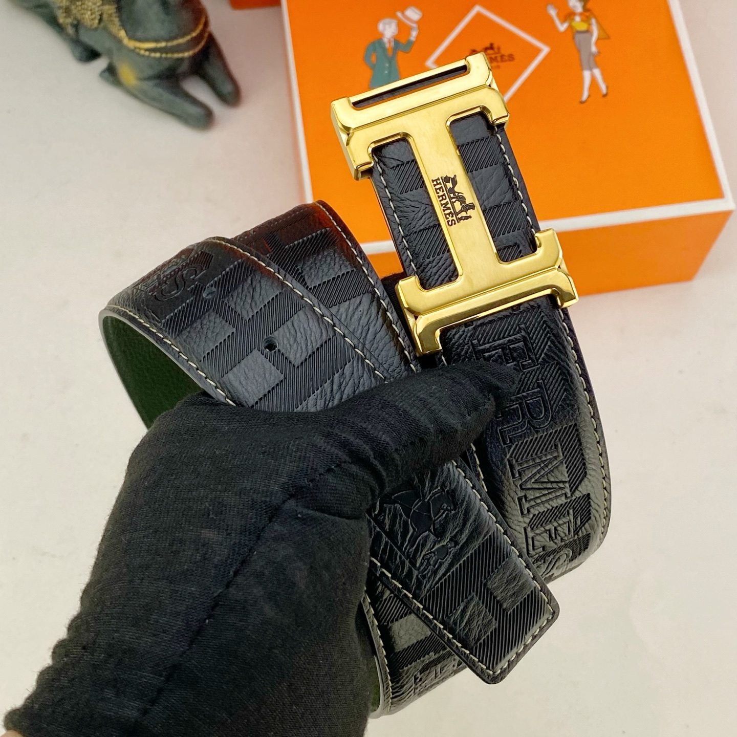 爱马仕💕 特种皮腰带系列 ，原厂五金精品不锈钢扣，手感柔软舒适 宽3.8CM。
