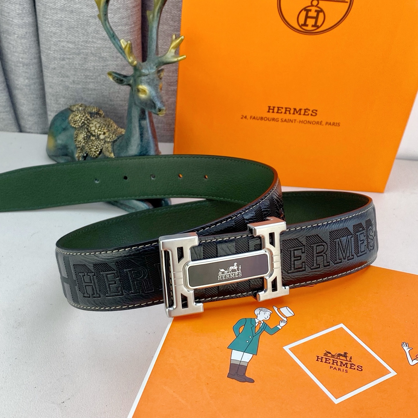 爱马仕💕 特种皮腰带系列 ，原厂五金精品不锈钢扣，手感柔软舒适 宽3.8CM。