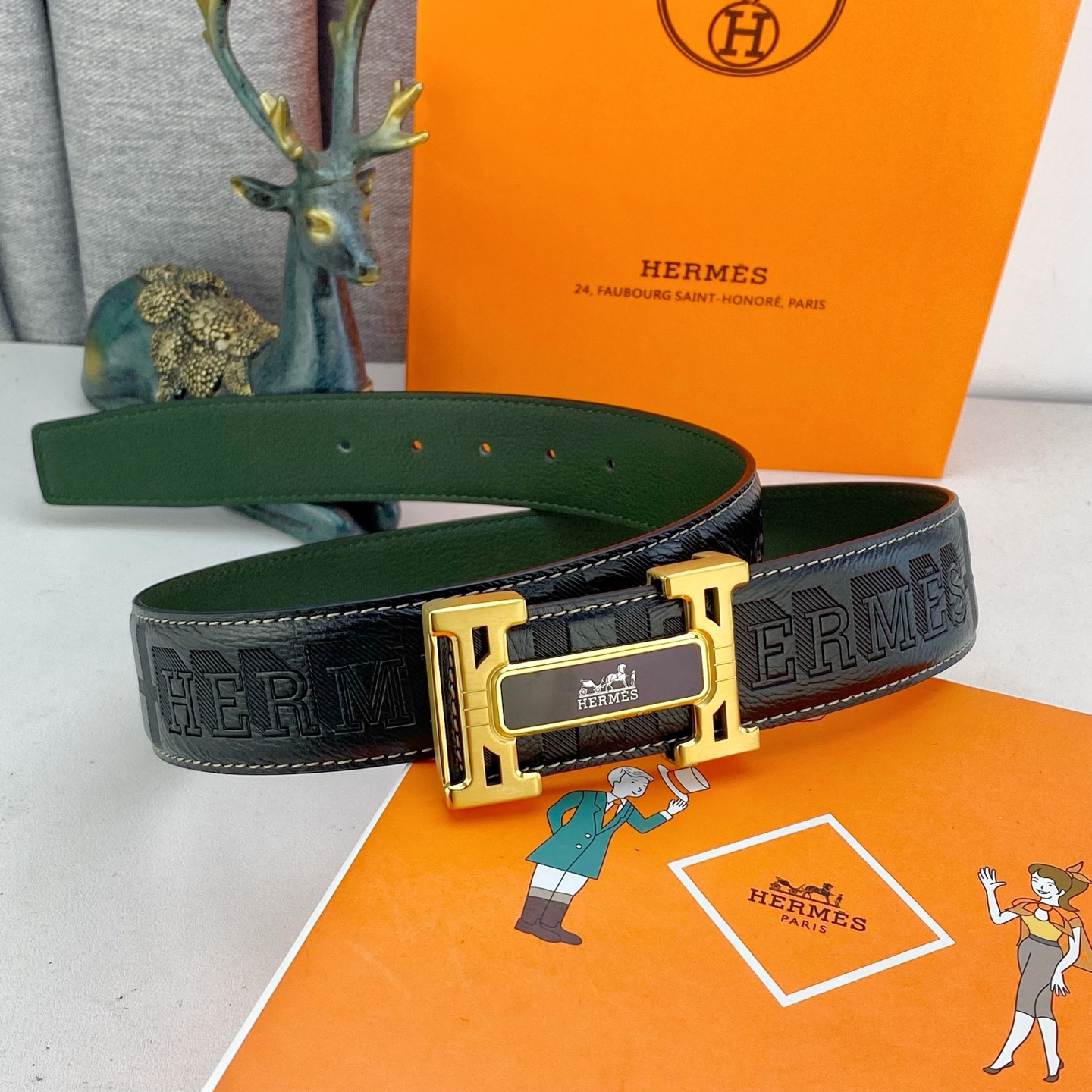 爱马仕💕 特种皮腰带系列 ，原厂五金精品不锈钢扣，手感柔软舒适 宽3.8CM。