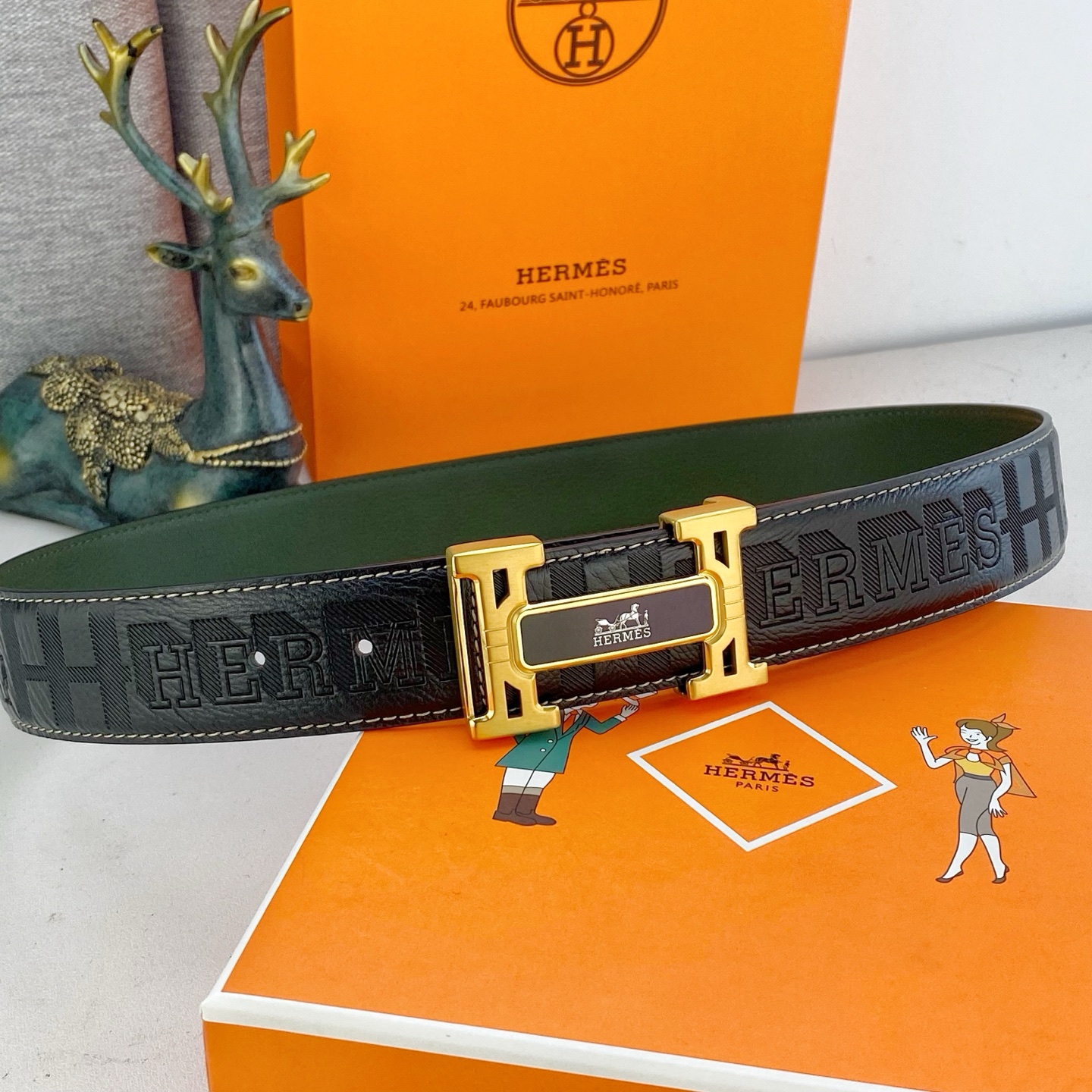 爱马仕💕 特种皮腰带系列 ，原厂五金精品不锈钢扣，手感柔软舒适 宽3.8CM。