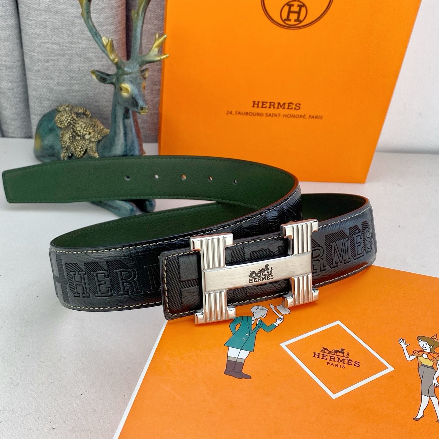 爱马仕💕 特种皮腰带系列 ，原厂五金精品不锈钢扣，手感柔软舒适 宽3.8CM。