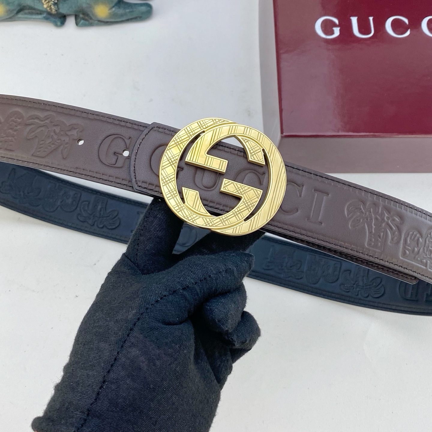 古奇💕 特种皮腰带系列 ，原厂五金精品不锈钢扣，手感柔软舒适 宽3.8CM。