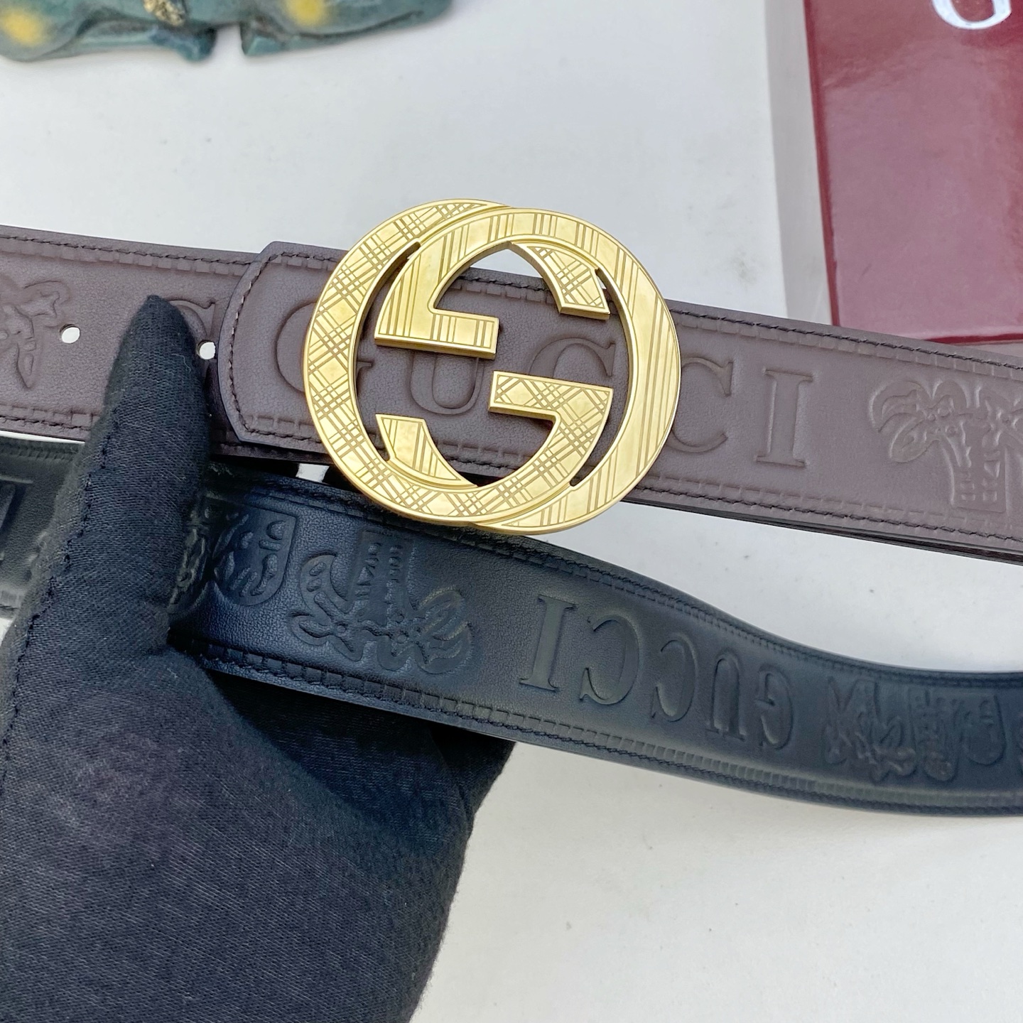 古奇💕 特种皮腰带系列 ，原厂五金精品不锈钢扣，手感柔软舒适 宽3.8CM。