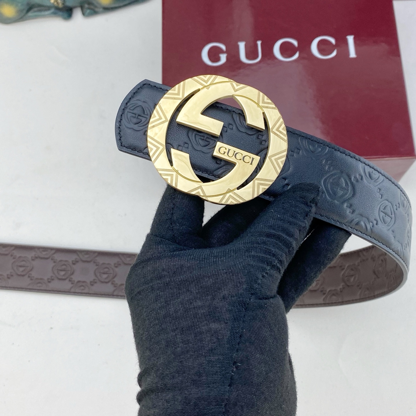 古奇💕 特种皮腰带系列 ，原厂五金精品不锈钢扣，手感柔软舒适 宽3.8CM。