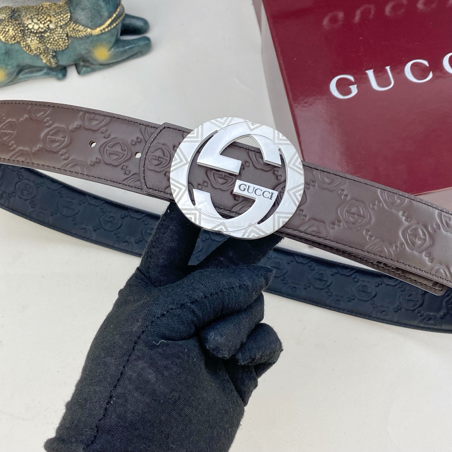 古奇💕 特种皮腰带系列 ，原厂五金精品不锈钢扣，手感柔软舒适 宽3.8CM。