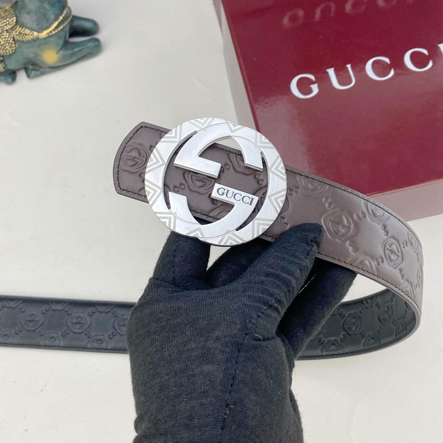 古奇💕 特种皮腰带系列 ，原厂五金精品不锈钢扣，手感柔软舒适 宽3.8CM。