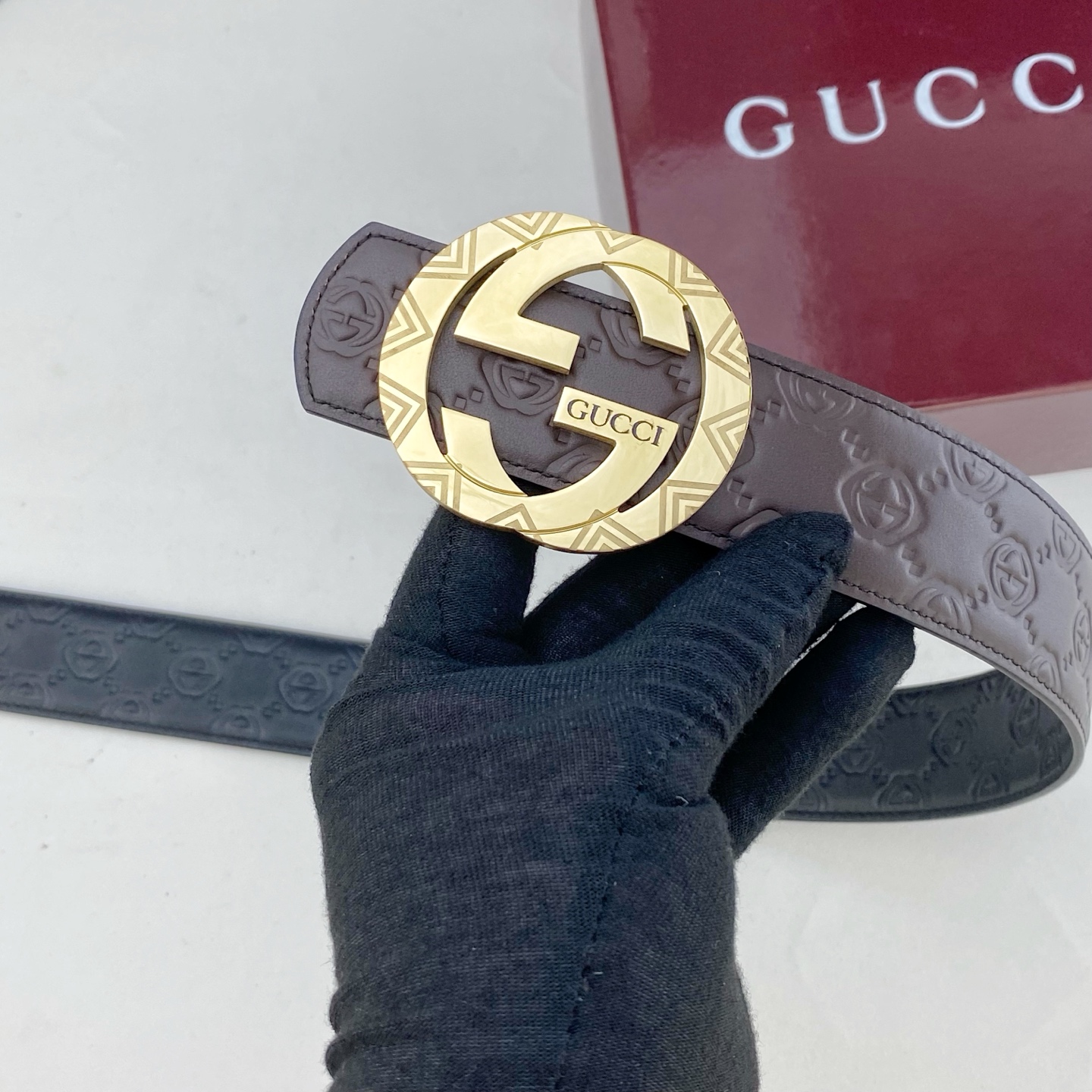 古奇💕 特种皮腰带系列 ，原厂五金精品不锈钢扣，手感柔软舒适 宽3.8CM。