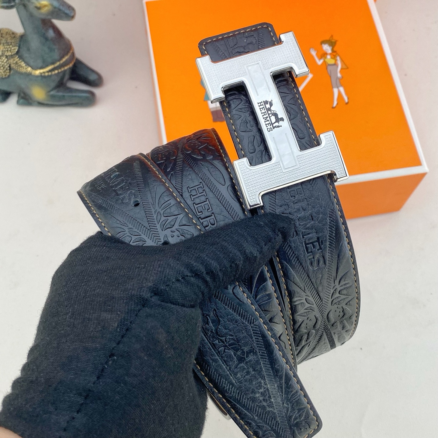 爱马仕💕 特种皮腰带系列 ，原厂五金精品不锈钢扣，手感柔软舒适 宽3.8CM。