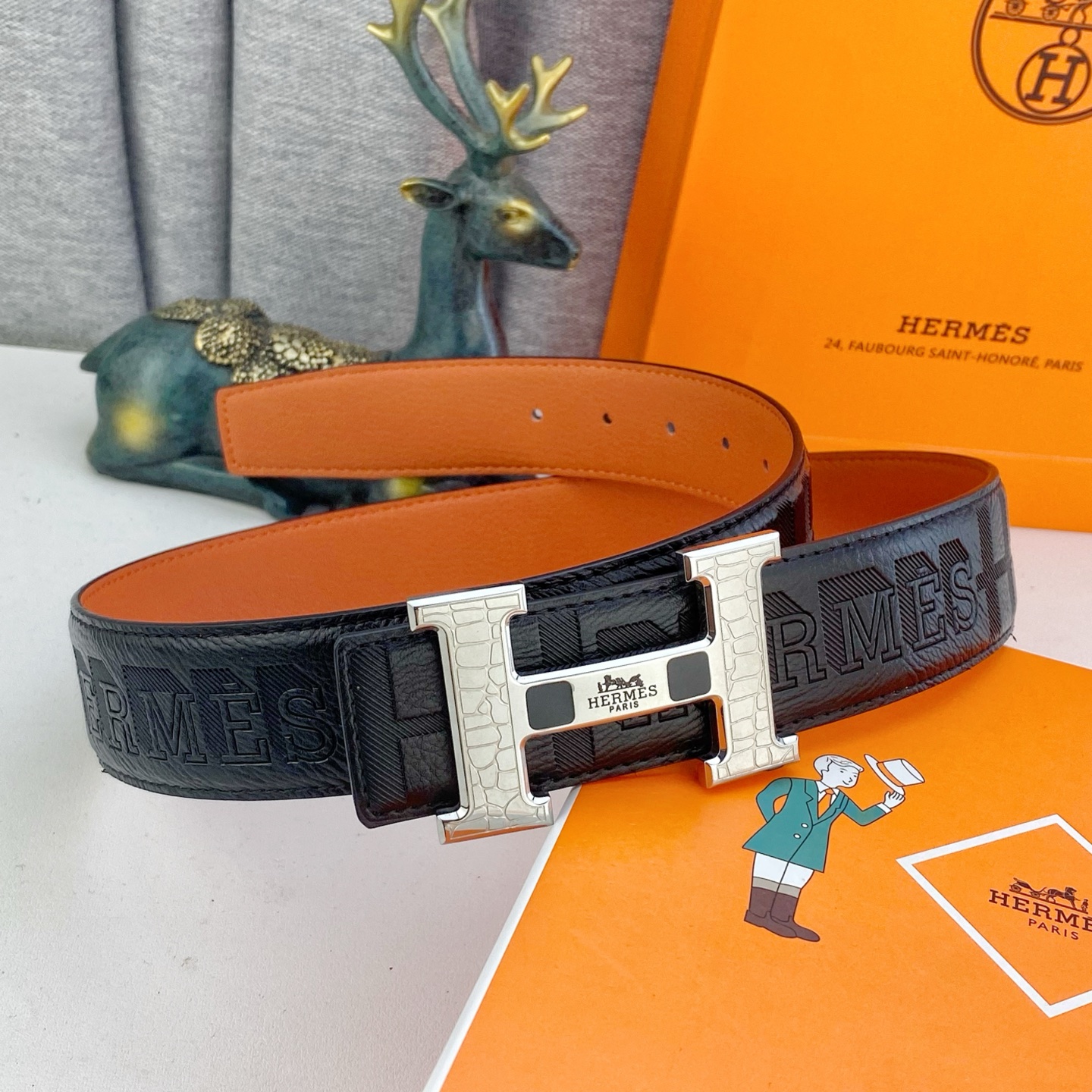 爱马仕💕 特种皮腰带系列 ，原厂五金精品不锈钢扣，手感柔软舒适 宽3.8CM。