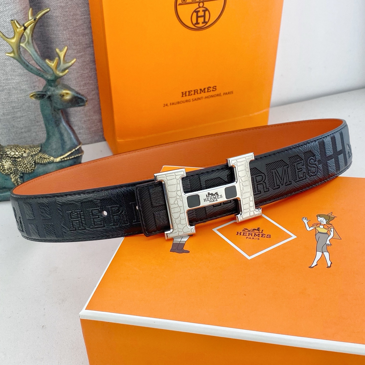 爱马仕💕 特种皮腰带系列 ，原厂五金精品不锈钢扣，手感柔软舒适 宽3.8CM。