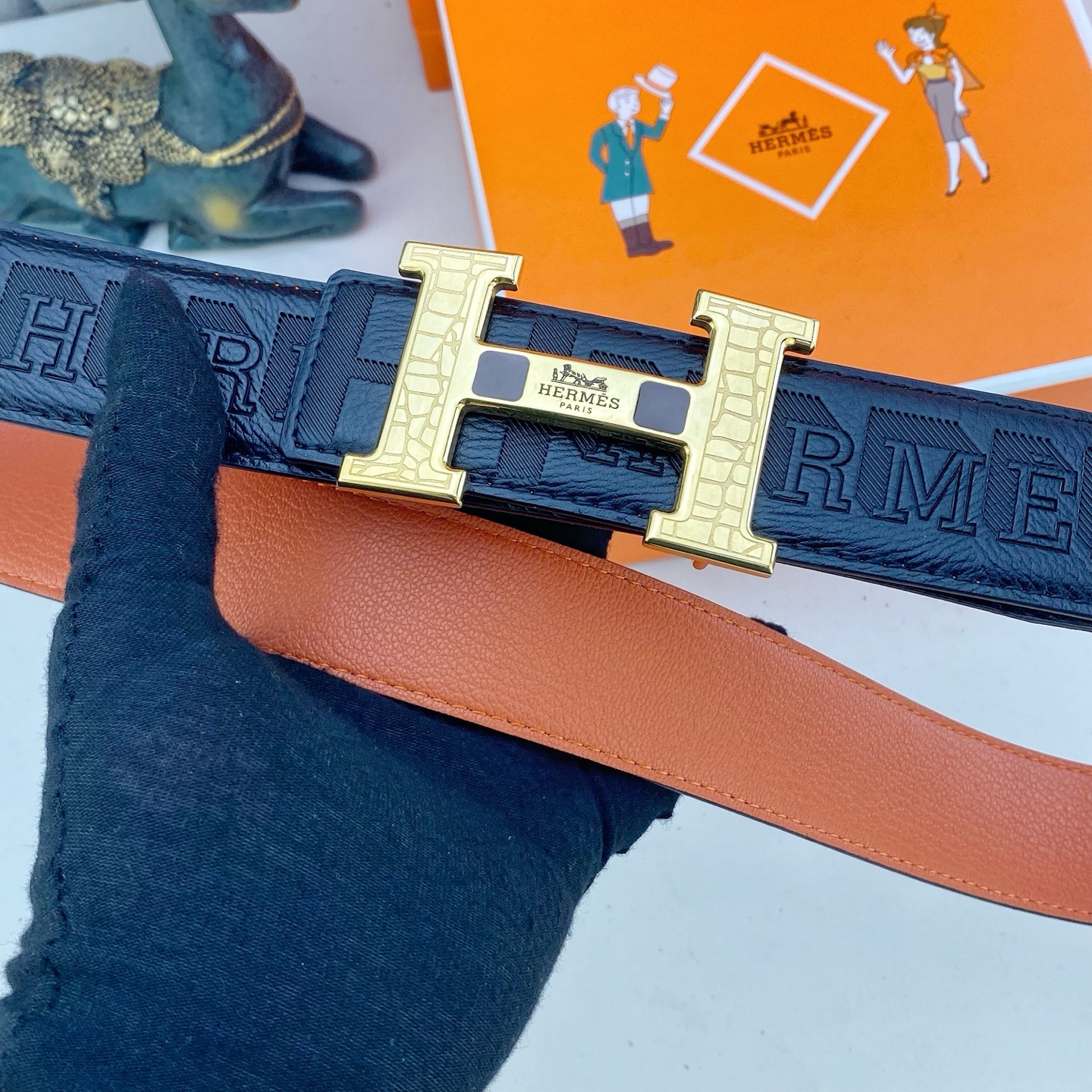 爱马仕💕 特种皮腰带系列 ，原厂五金精品不锈钢扣，手感柔软舒适 宽3.8CM。