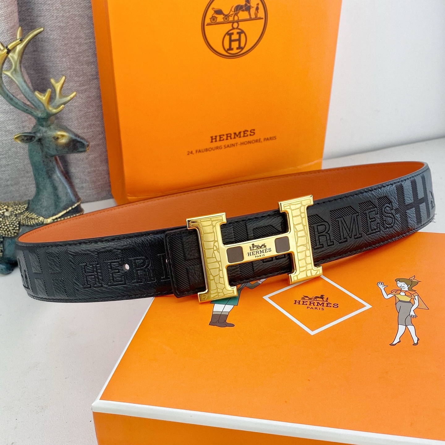 爱马仕💕 特种皮腰带系列 ，原厂五金精品不锈钢扣，手感柔软舒适 宽3.8CM。