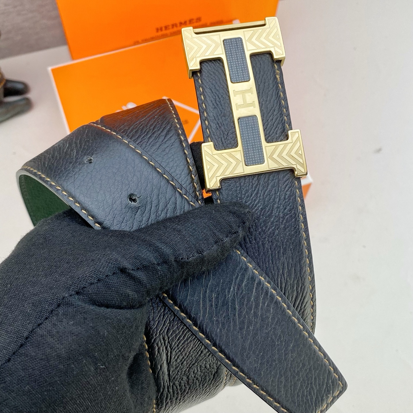 爱马仕💕 特种皮腰带系列 ，原厂五金精品不锈钢扣，手感柔软舒适 宽3.8CM。