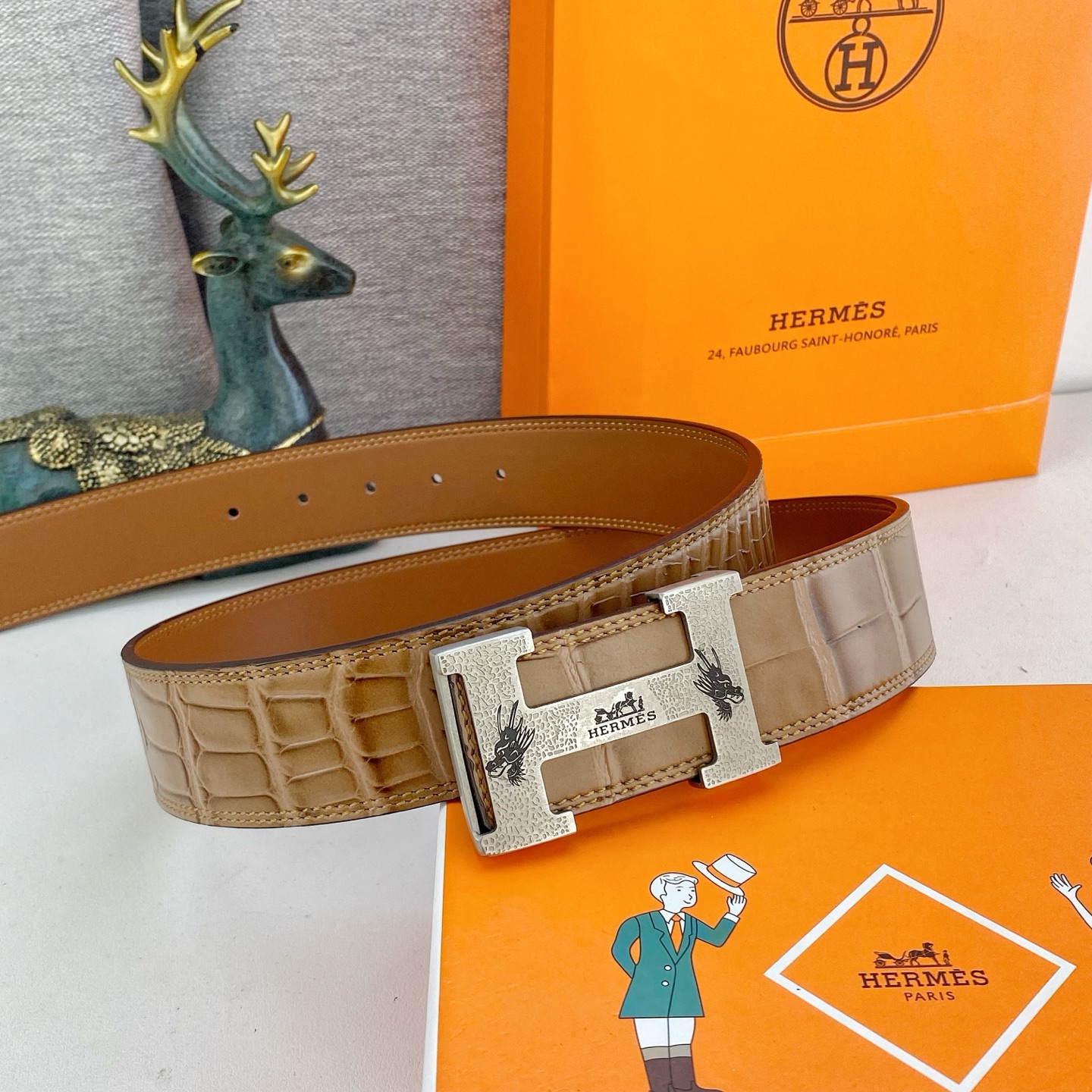 爱马仕💕 特种皮腰带系列 ，原厂五金精品不锈钢扣，手感柔软舒适 宽3.8CM。