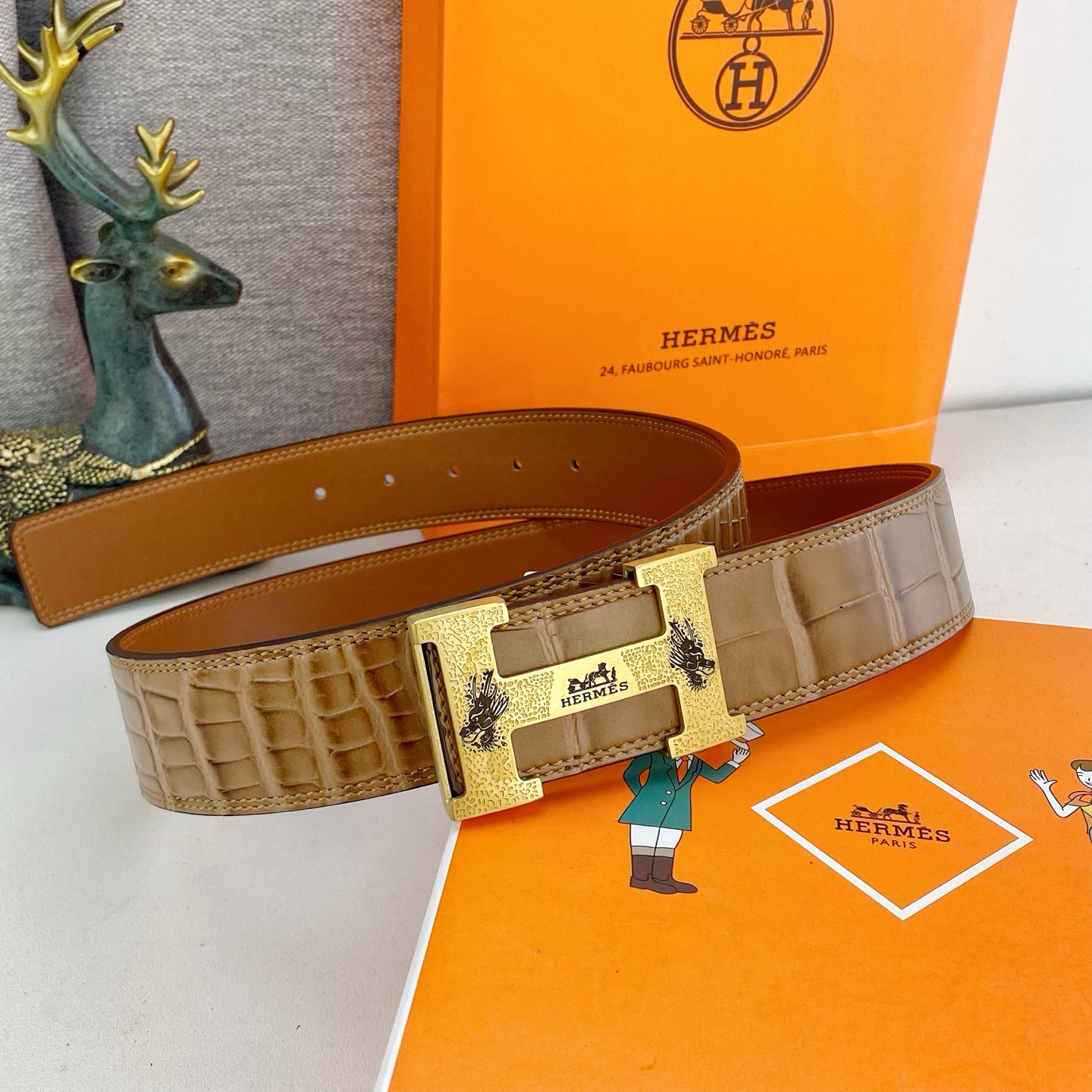 爱马仕💕 特种皮腰带系列 ，原厂五金精品不锈钢扣，手感柔软舒适 宽3.8CM。