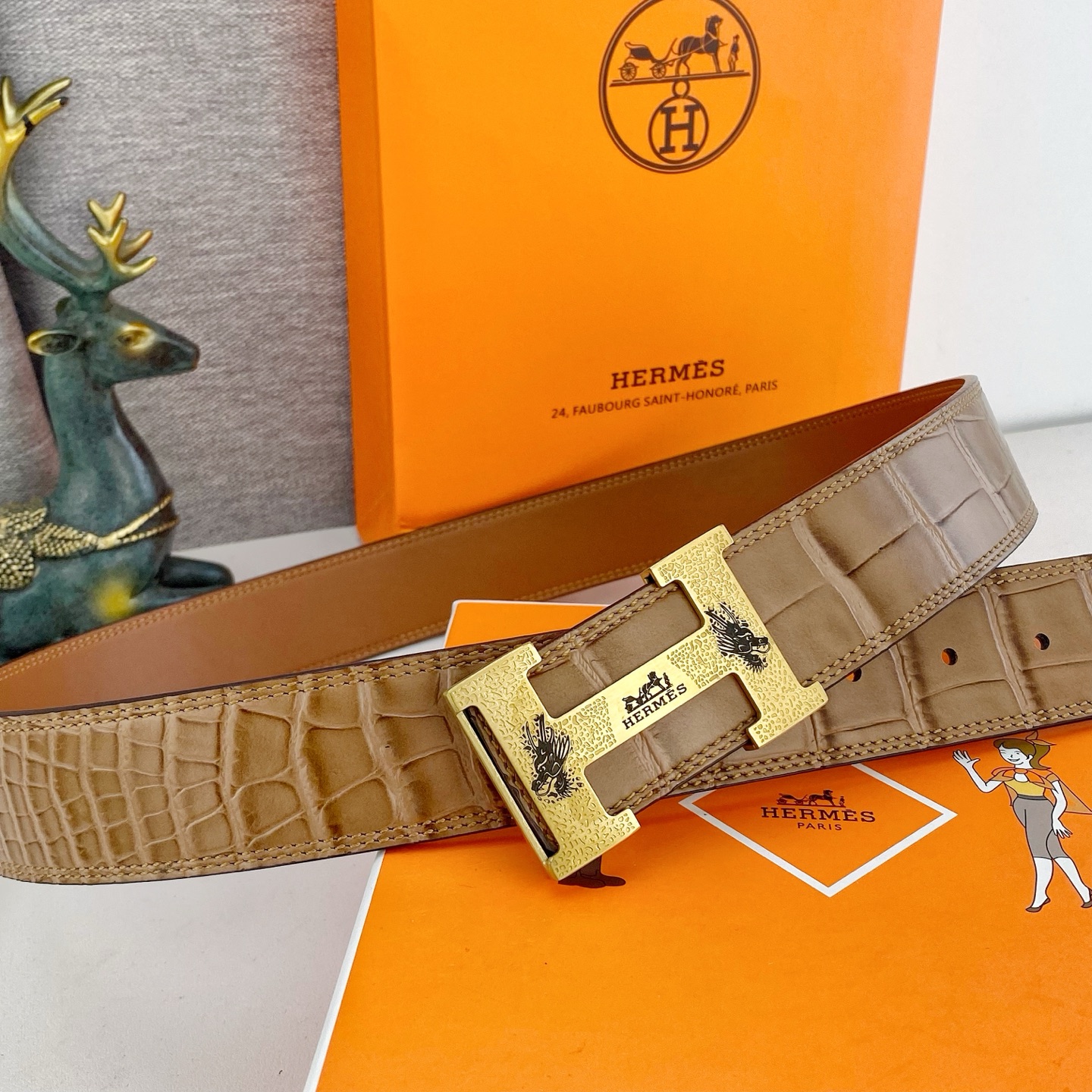 爱马仕💕 特种皮腰带系列 ，原厂五金精品不锈钢扣，手感柔软舒适 宽3.8CM。
