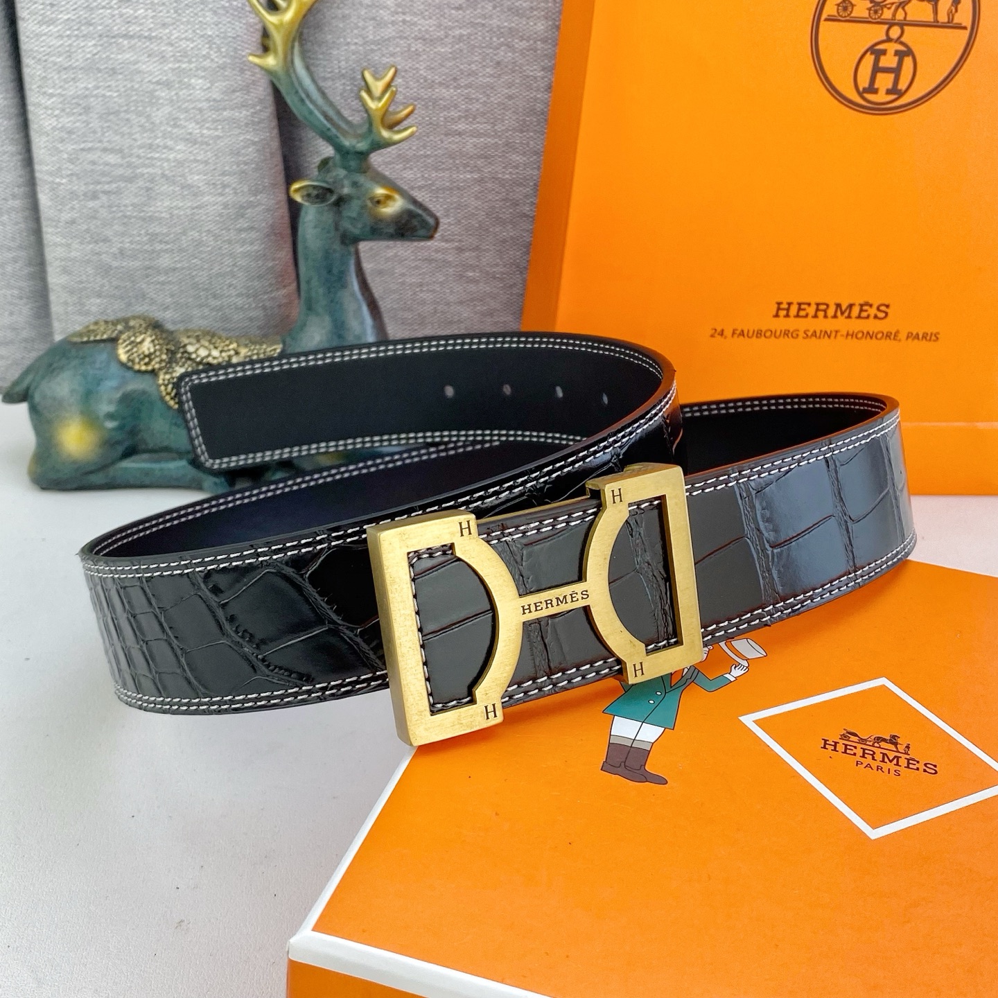爱马仕💕 特种皮腰带系列 ，原厂五金精品不锈钢扣，手感柔软舒适 宽3.8CM。