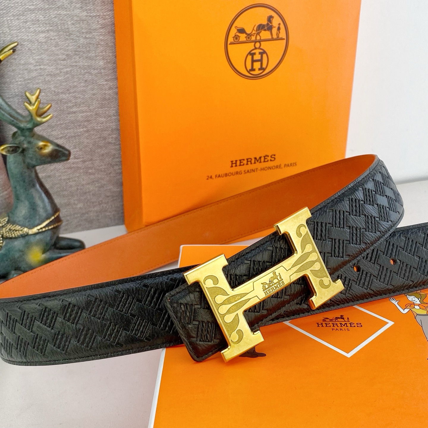 爱马仕💕 特种皮腰带系列 ，原厂五金精品不锈钢扣，手感柔软舒适 宽3.8CM。