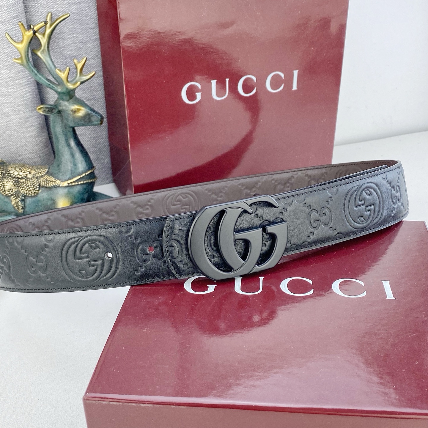 古奇💕 特种皮腰带系列 ，原厂五金精品不锈钢扣，手感柔软舒适 宽3.8CM。