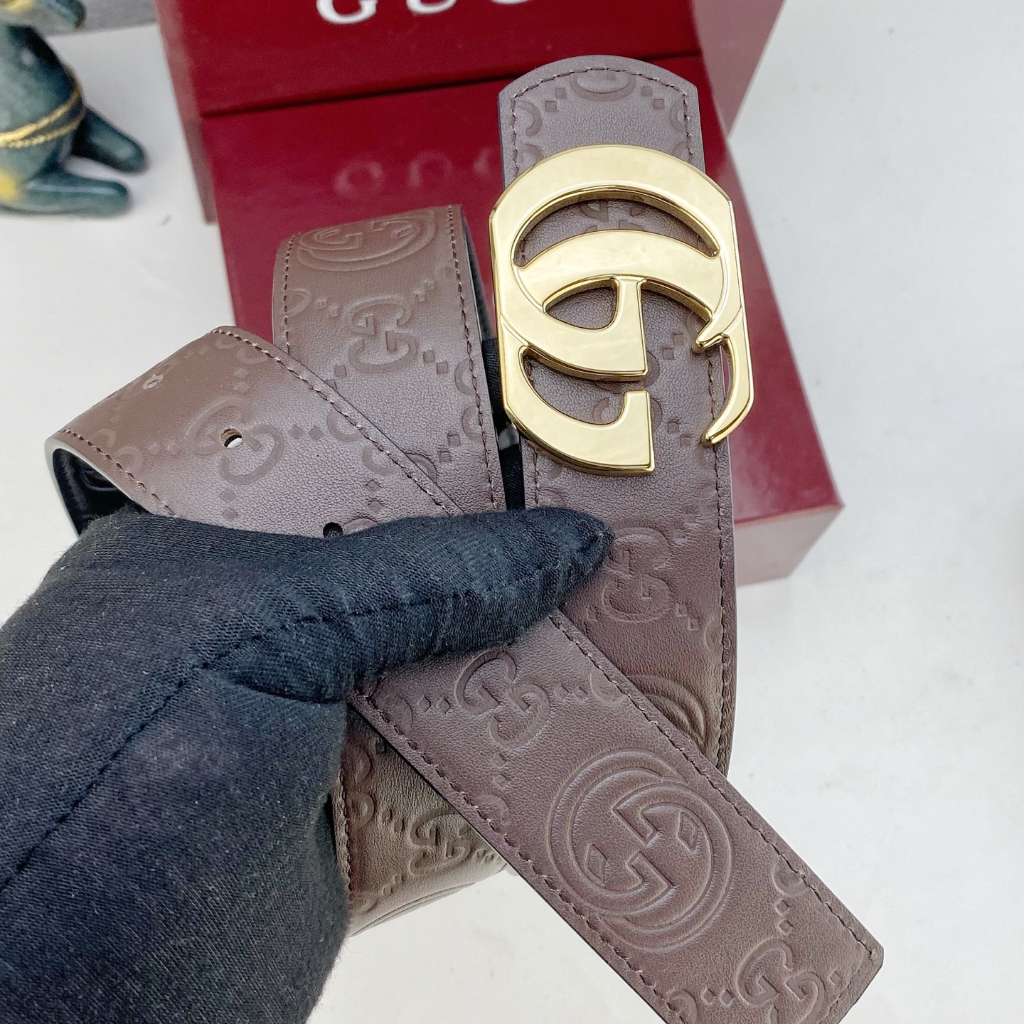 古奇💕 特种皮腰带系列 ，原厂五金精品不锈钢扣，手感柔软舒适 宽3.8CM。
