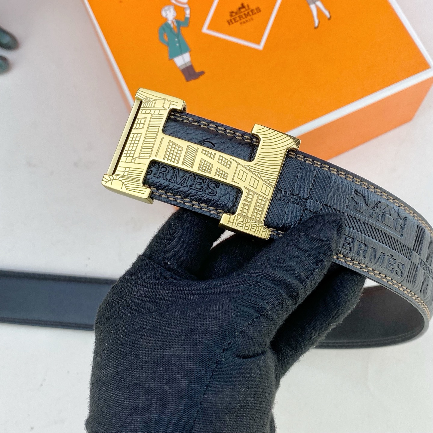 爱马仕💕 特种皮腰带系列 ，原厂五金精品不锈钢扣，手感柔软舒适 宽3.8CM。