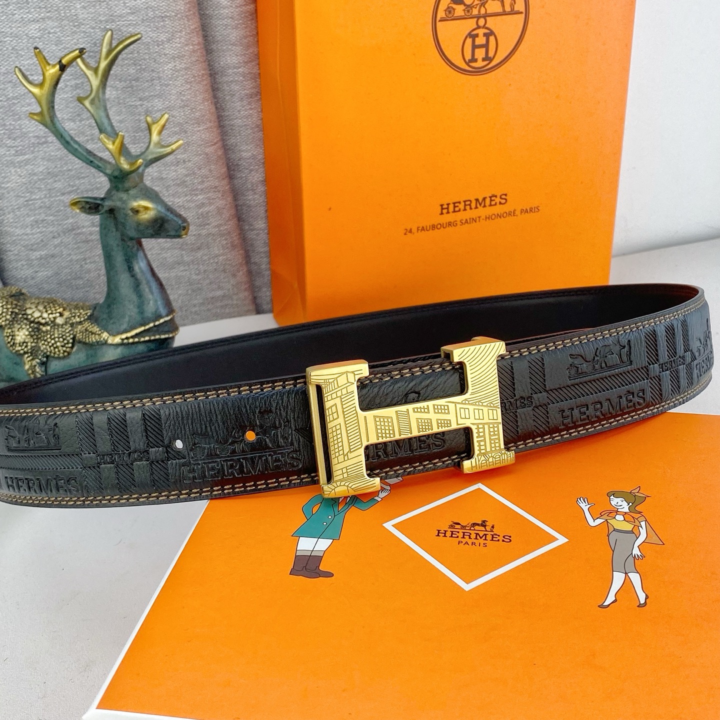 爱马仕💕 特种皮腰带系列 ，原厂五金精品不锈钢扣，手感柔软舒适 宽3.8CM。