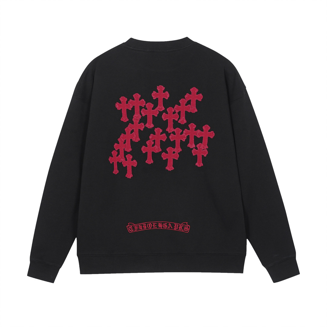 克罗心 CH 2025 牛仔布贴布绣工艺 秋冬新款原单专柜美式激光烧花3D立体彩绣情侣休闲卫衣 最高版本!定制面料430克牛肚毛圈面料!美式酸洗做旧原身布激光烧花✟贴布绣 字母精致刺绣! 专柜热销款 身穿着非常舒适 辅料:开模原版过鉴定领标➕100%真丝洗水标.正品代购级原版吊牌➕配套吊绳➕3D吊粒➕原版包装袋 工艺:原版一致走线!袖窿对版手法 最高版本! 颜色 白色 黑色