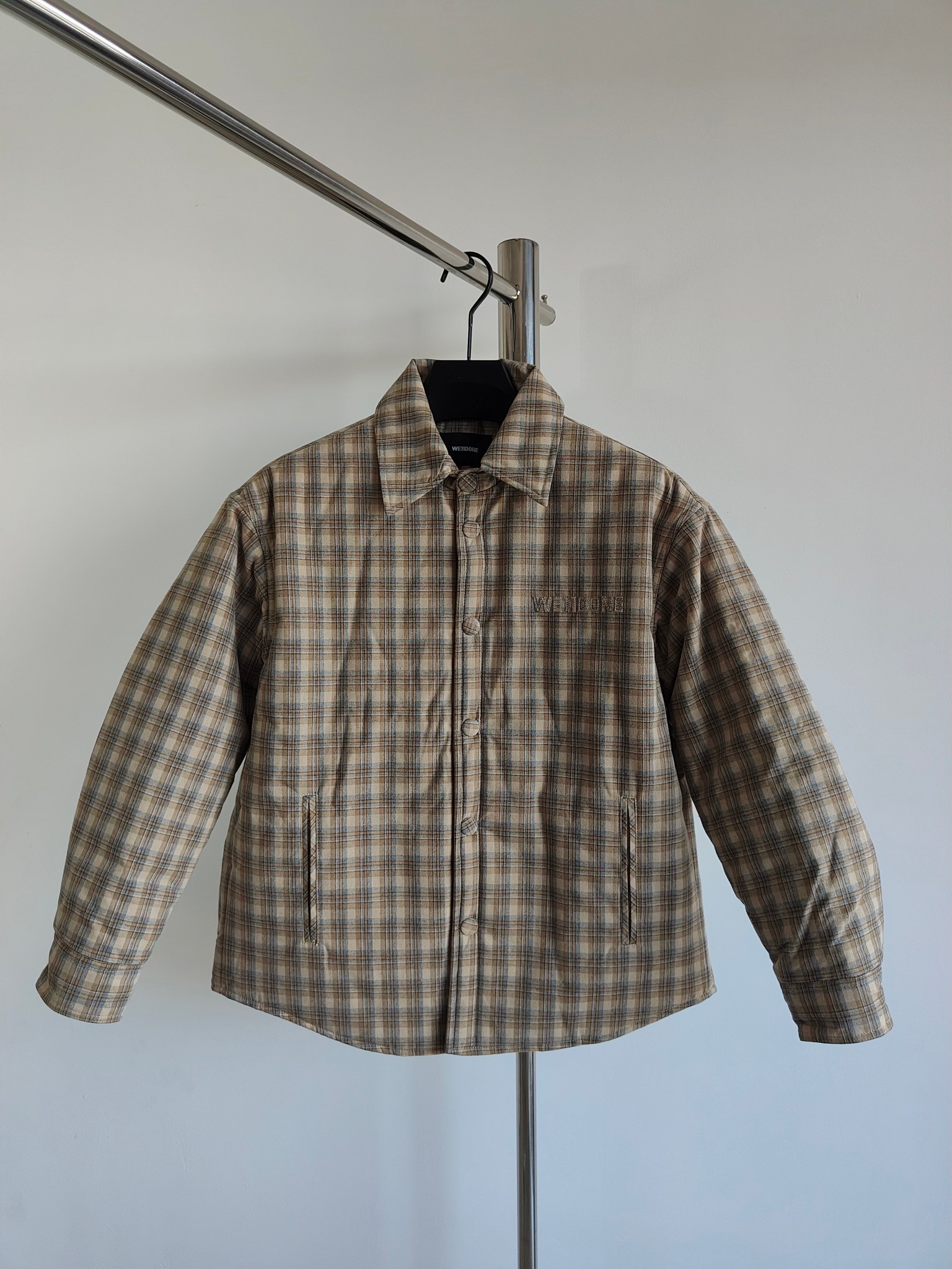 Chaqueta acolchada de manga larga a cuadros We11done de nueva temporada de otoño/invierno. Alta calidad con c…