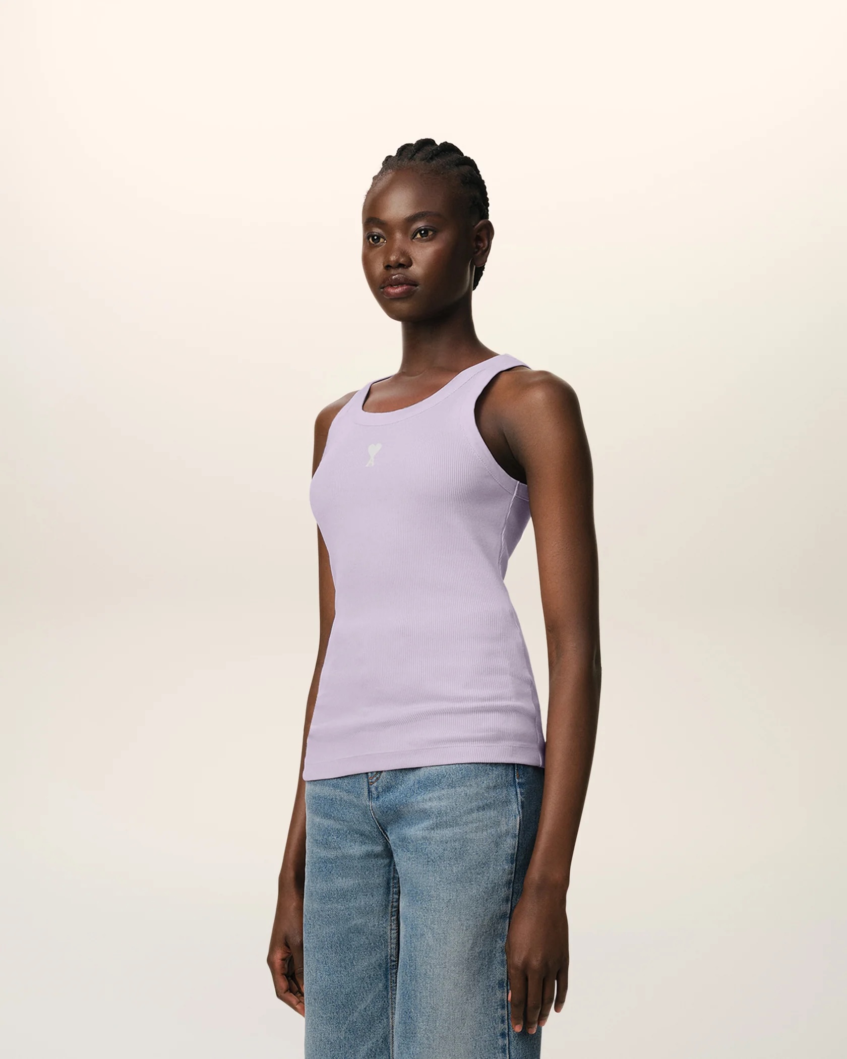 Ami Paris Women's Ami de Coeur Ribbed Knit Tank Top - Lilac 4 i1746515855267 9644 0 6