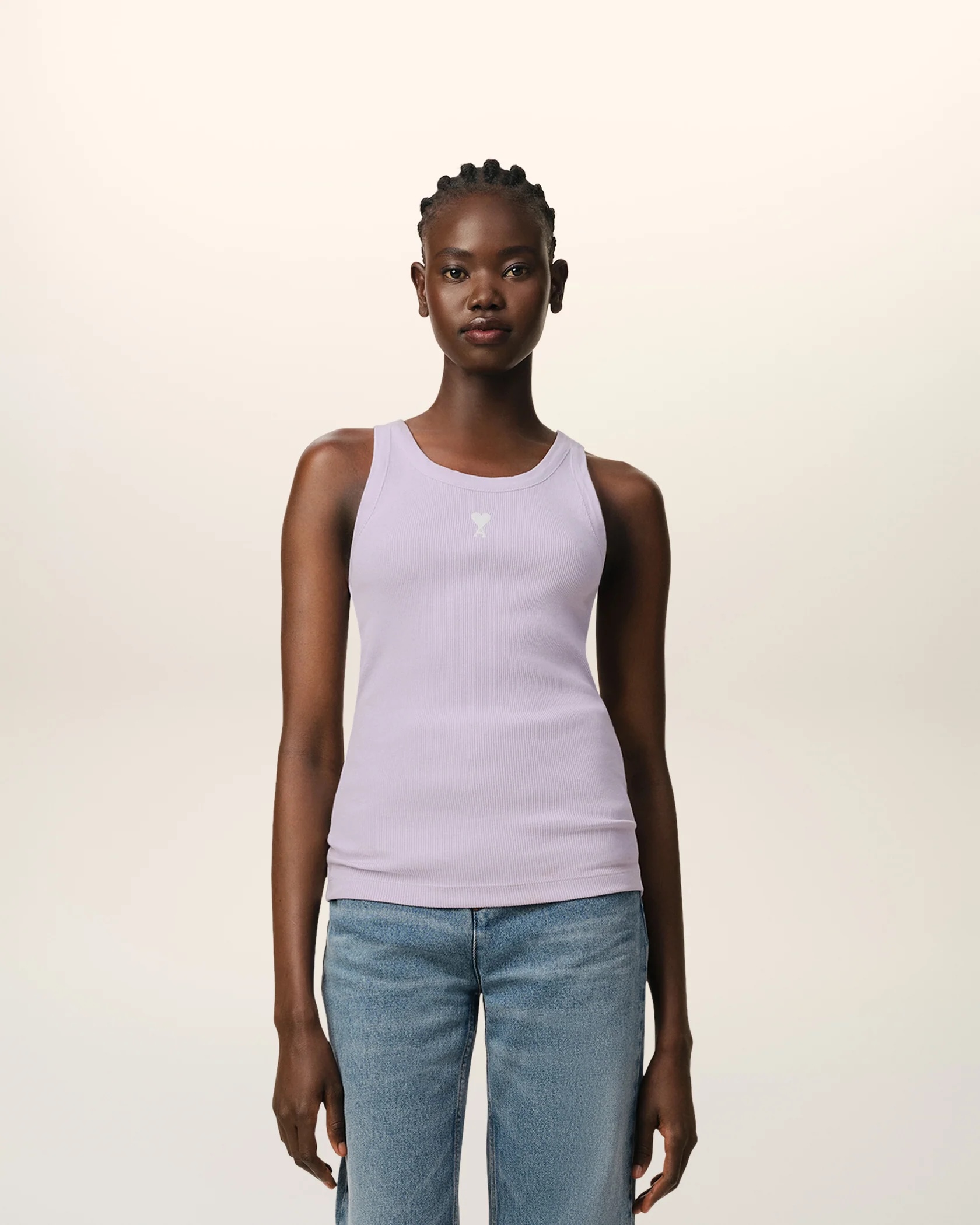Ami Paris Women's Ami de Coeur Ribbed Knit Tank Top - Lilac 2 i1746515857189 4733 0 5