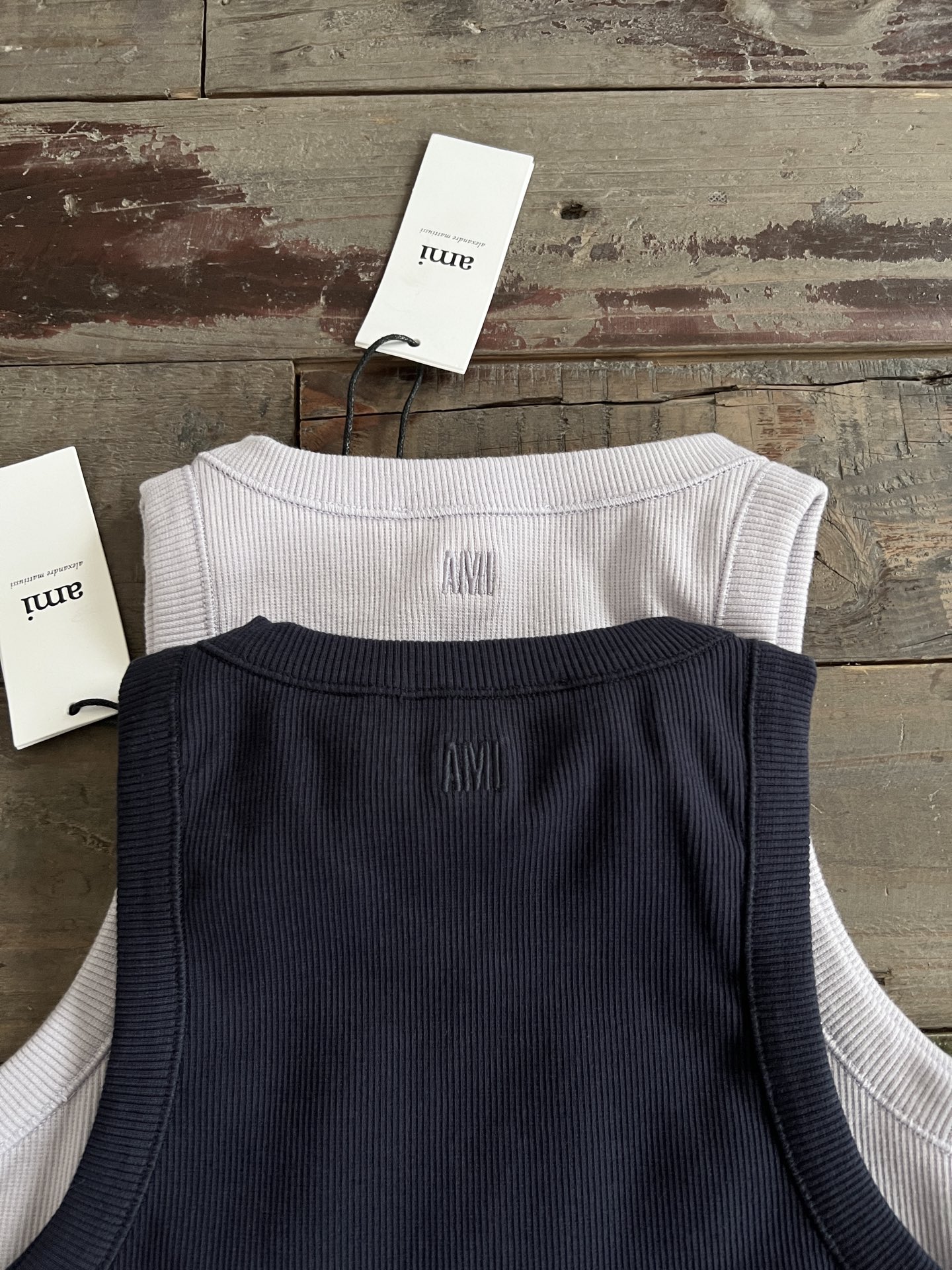 Ami Paris Women's Ami de Coeur Ribbed Knit Tank Top - Navy & Lilac 7 i1747901170538 6016 0 4