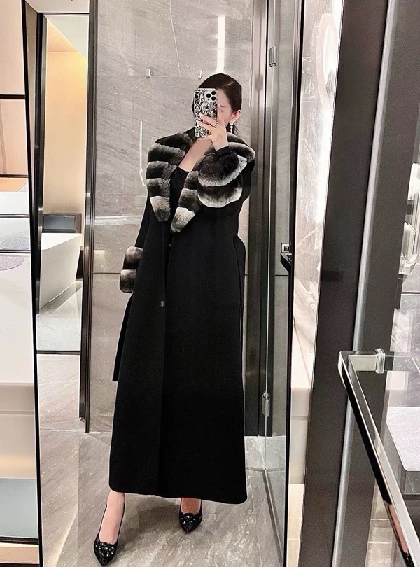 “High-quality Women’s Outfits with Dustproof Bags and Cozy Rabbit Hair Coats” - 图片 2