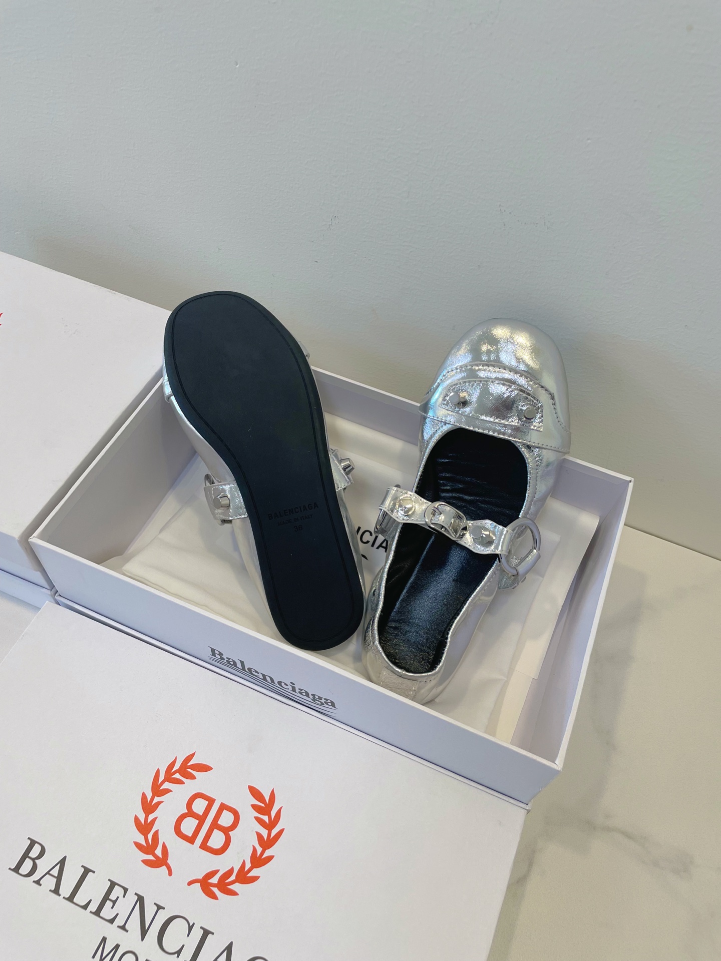 Balenciaga Ballet Shoes: Black, Nailed, Size 35-40, Original Box Packing Accessories - 图片 8
