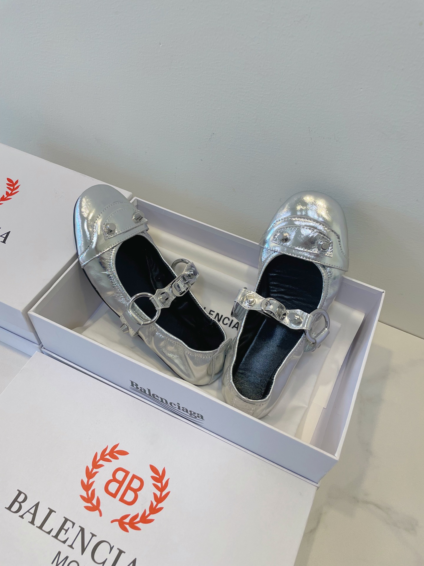 Balenciaga Ballet Shoes: Black, Nailed, Size 35-40, Original Box Packing Accessories - 图片 7