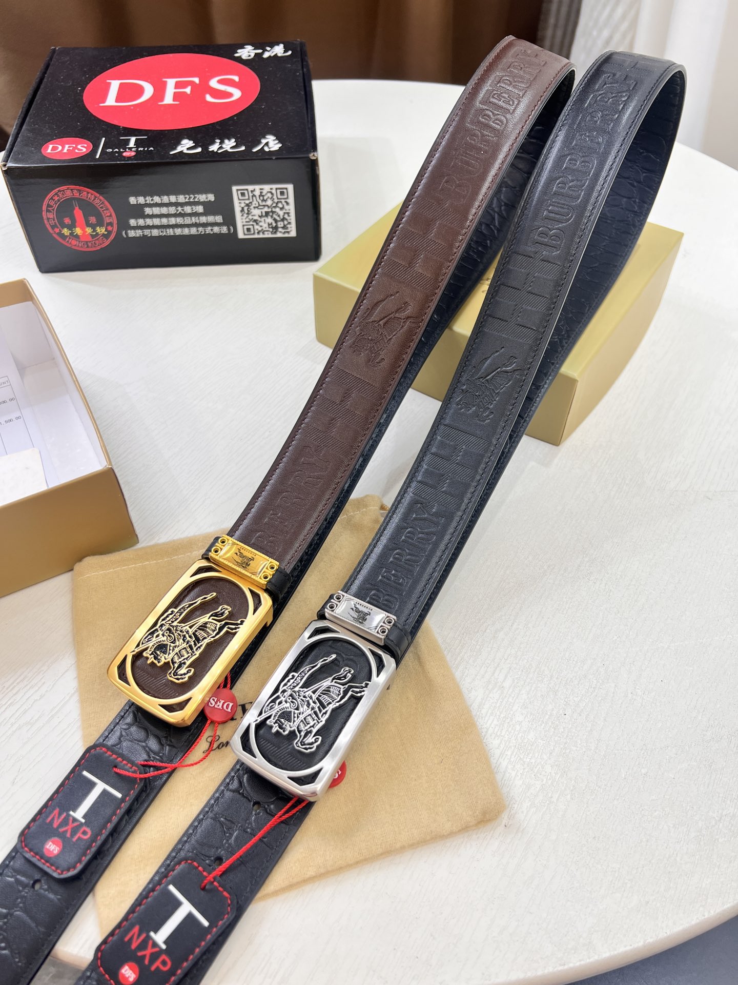 货 实物拍摄 巴宝莉男士皮带