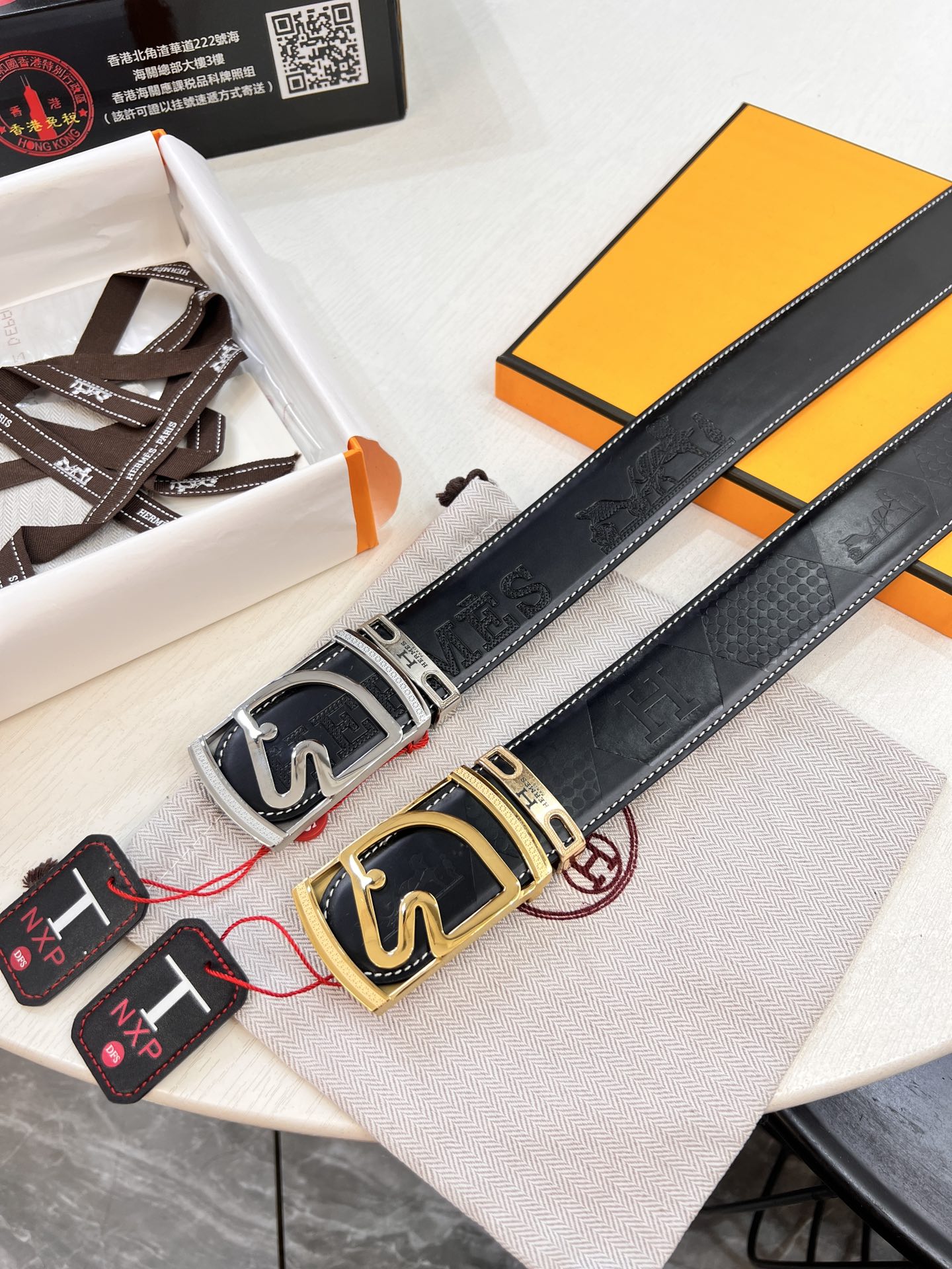 爱马仕（男士）皮带送礼最佳原厂进口压花马拉车头层皮带 3.8cm