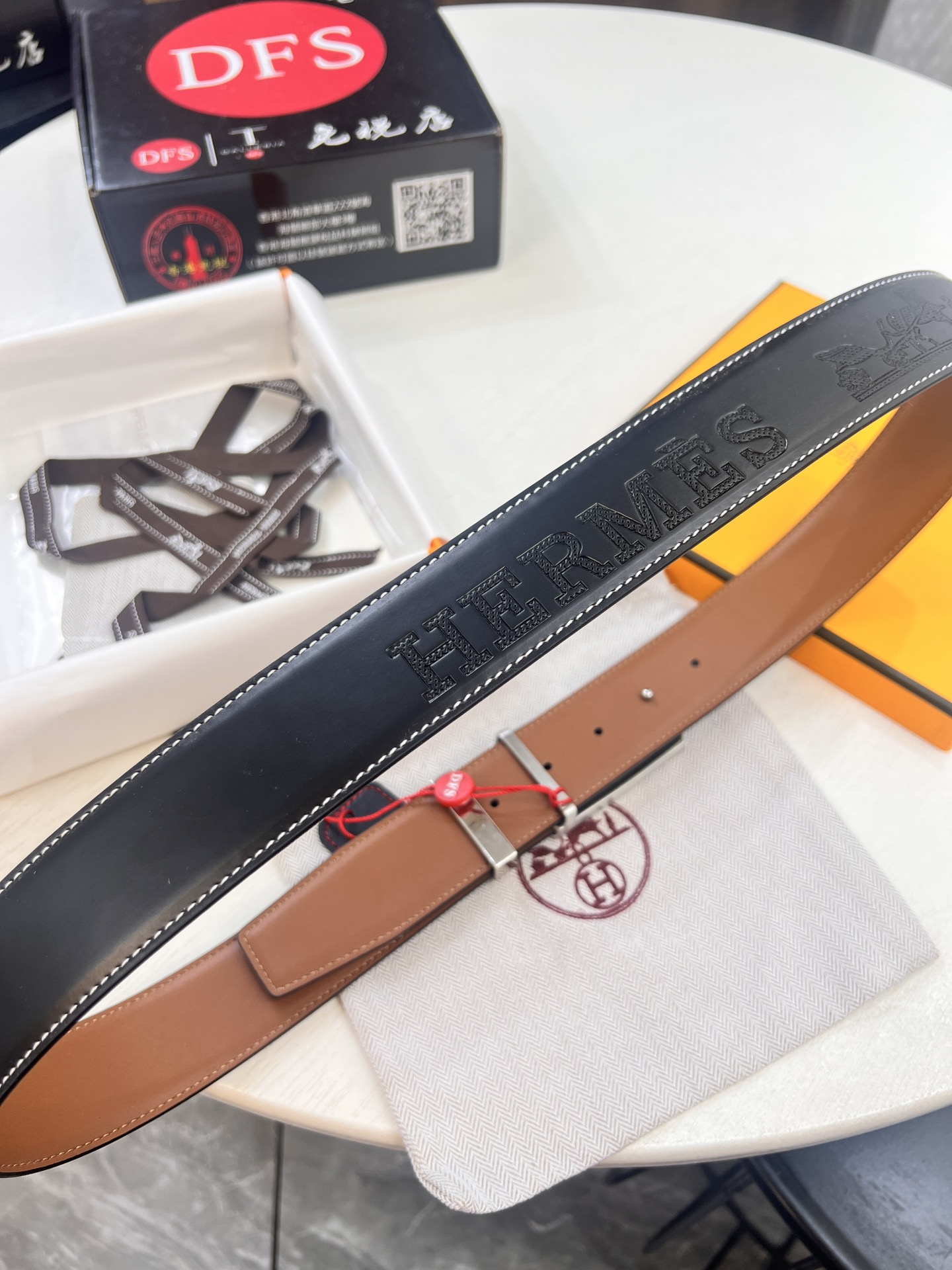 爱马仕（男士）皮带送礼最佳原厂进口压花马拉车头层皮带 3.8cm