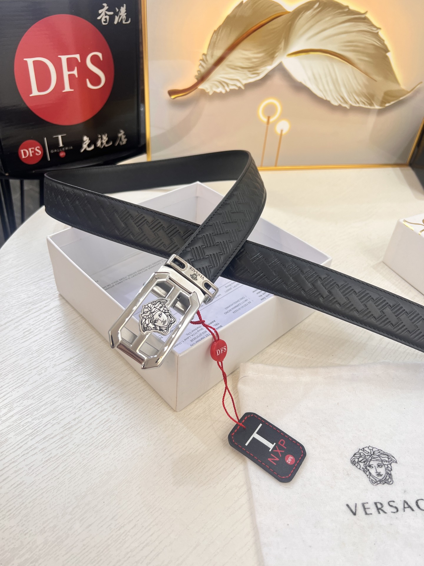 范思哲自动扣皮带 自动滑轨手感柔软 美人头自动精钢内穿五金